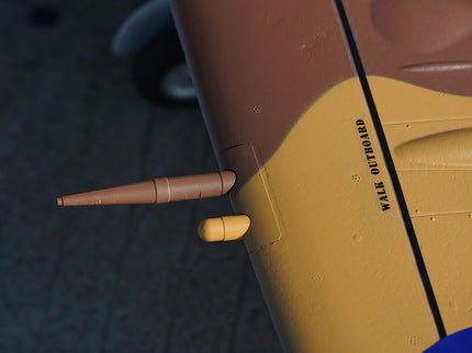 Close-up of a boat's door handle and surrounding area with text 'WALK OUTBOARD'.
