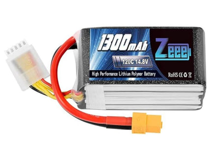 Zeee 4S Lipo Battery 1300mAh 14.8V 120C with XT60