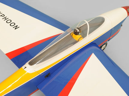 Phoenix Model TYPHOON 59" Size ARF Model airplane with 'Typhoon' branding on a gray background