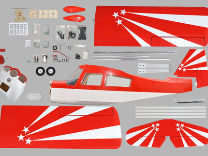 Phoenix Model DECATHLON Model airplane kit with red and white design on a gray background