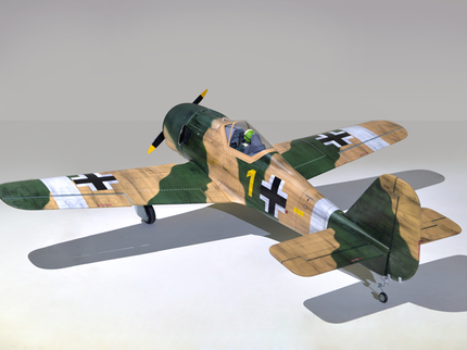 Phoenix Model Focke Wulf 55" with Electric Retracts Model airplane with World War II-era German military markings on a gray background