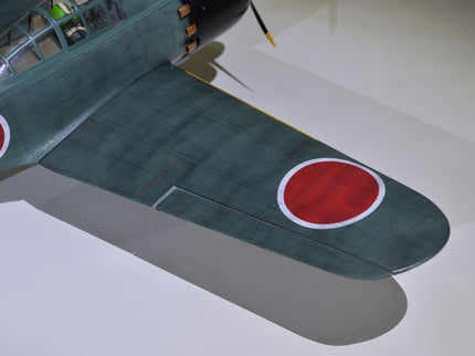 Phoenix Model ZERO A6M 55'' W/Electric Retract Model airplane wing with red circle design on a white background