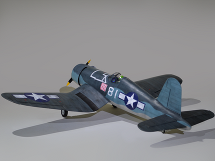 Phoenix Model F4U Corsair 59'' W/Electric Retract Model airplane with military insignia on a gray background