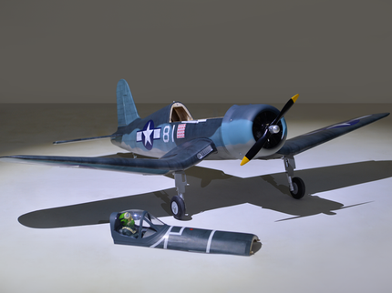 Phoenix Model F4U Corsair 59'' W/Electric Retract Model of a vintage fighter airplane with a bomb on a neutral background