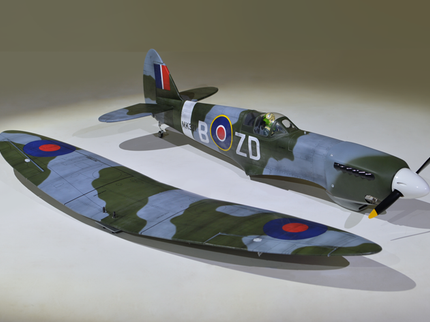 Phoenix Model Spitfire 55" W/Electric Retract Model of a vintage military aircraft on a neutral background