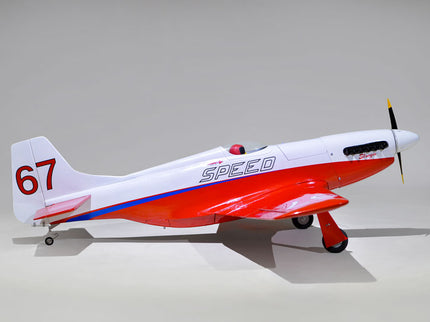 Phoenix Model STREGA 56'' W/Electric Retract Model airplane with 'SPEED' and number '67' on a gray background