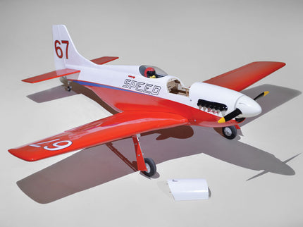 Phoenix Model STREGA 56'' W/Electric Retract Model airplane with red and white colors on a neutral background