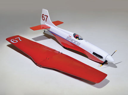 Phoenix Model STREGA 56'' W/Electric Retract Model airplane with red and white design on a gray background