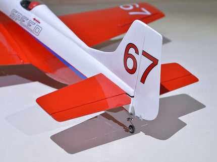 Phoenix Model STREGA 56'' W/Electric Retract Model airplane with red and white colors on a light gray background
