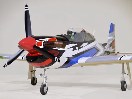 Phoenix Model TUCANO TURBOPROP 103" Model airplane with a propeller on a light background