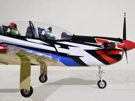 Phoenix Model TUCANO TURBOPROP 103" Model airplane with colorful design on a white background