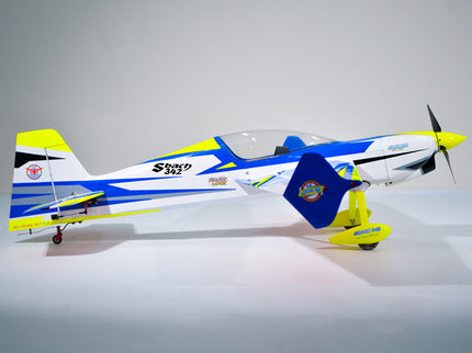Phoenix Model SBACH 342 67" ARF V2 Model airplane with colorful design on a gray background