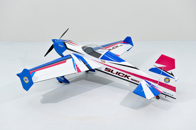 Phoenix Model SLICK 580 67" ARF V2 (20-26cc) Model airplane with 'Slick' branding on a white background