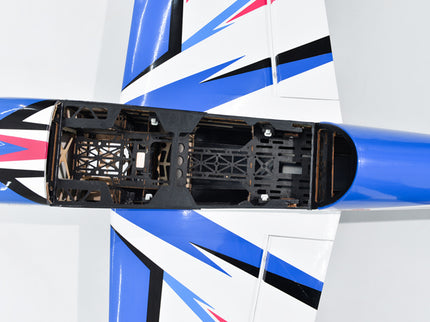 Close-up of Phoenix Model SLICK 580 67" ARF V2 (20-26cc) with a colorful design on a white background