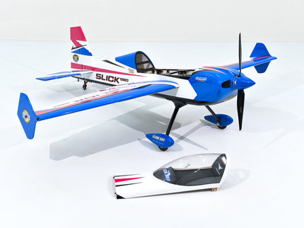 Phoenix Model SLICK 580 67" ARF V2 (20-26cc) Model airplane with a transparent canopy on a white background