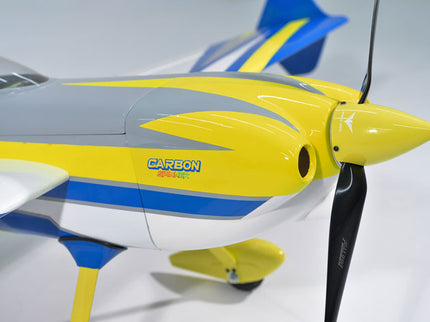 Phoenix Model EDGE 540 V3 67'' ARF V2 (20-26cc) Model airplane with yellow and blue design on a white background