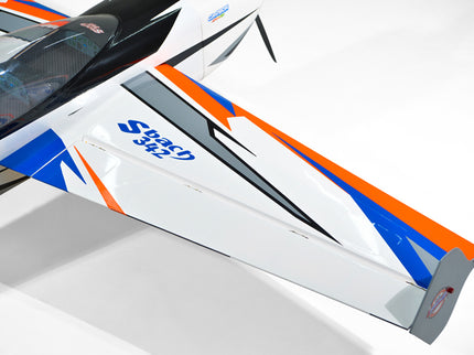 Close-up of Phoenix Model SBACH 342 74'' ARF V2 wing with 'SBACH 342' branding on a white background