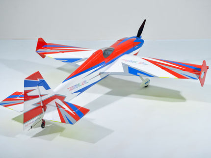 Phoenix Model EDGE 540 V3 60'' Model airplane with red, white, and blue design on a light gray background