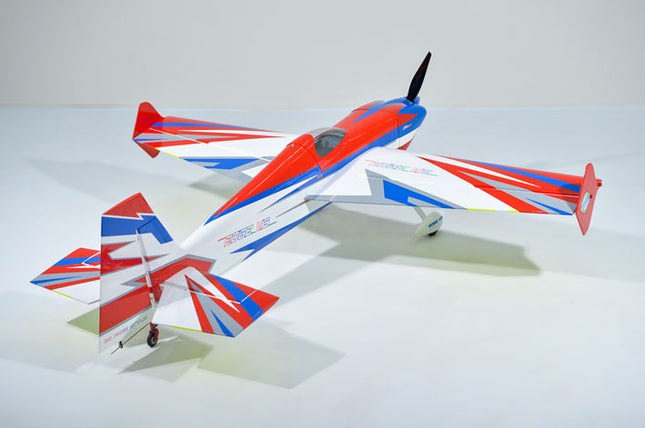 Phoenix Model EDGE 540 V3 60'' Model airplane with red, white, and blue design on a light gray background