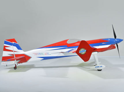 Phoenix Model EDGE 540 V3 60'' Model airplane with red, white, and blue design on a gray background