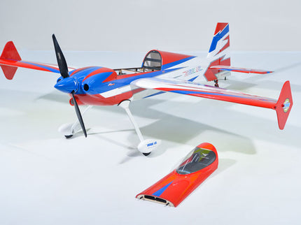 Phoenix Model EDGE 540 V3 60'' Model airplane with red and blue design on a white background