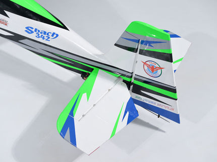 Phoenix Model SBACH 342 60'' ARF V2  Model airplane with colorful design on a white background