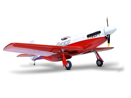 Phoenix Model STREGA 56'' W/Electric Retract Red and white model airplane on a white background