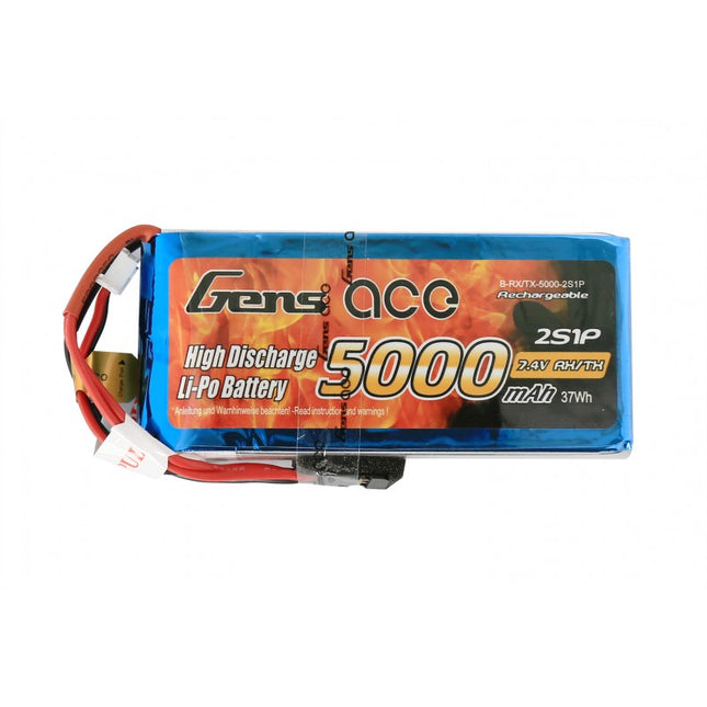Gens ace 5000mAh 7.4V RX/TX 2S1P Lipo Battery Pack