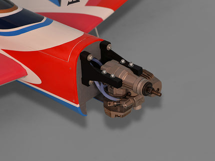 Phoenix Model AURORA 59" ARF Close-up of a model airplane engine on a gray background