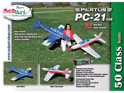 SebArt Pilatus PC21 Scale 50E ARF 59" V2 - Red