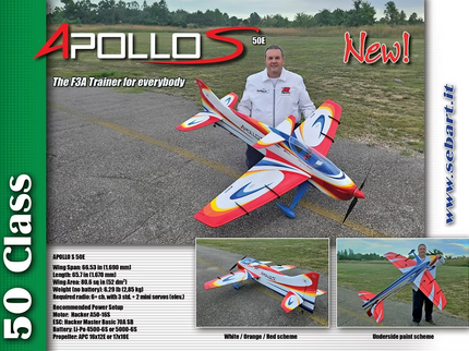 SebArt ApolloS F3A 50E ARF F3A 62" - White/Orange/Red