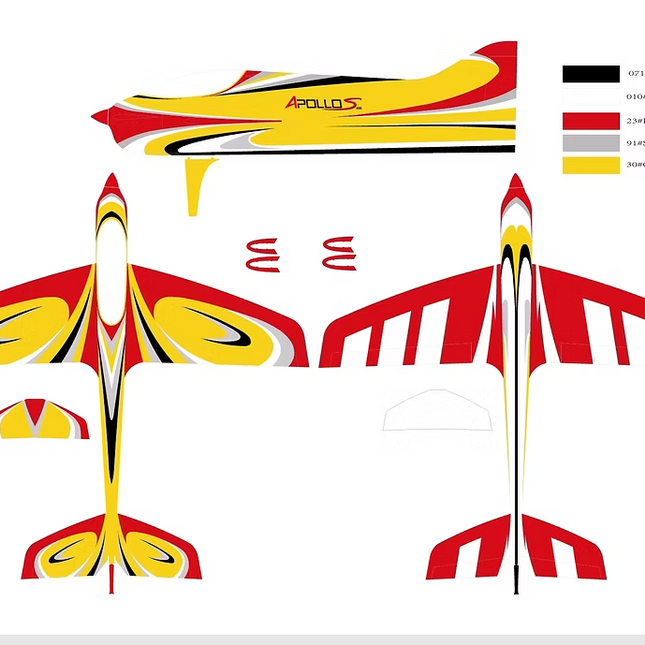 SebArt ApolloS F3A 50E ARF F3A 62" - Yellow/Black/Red
