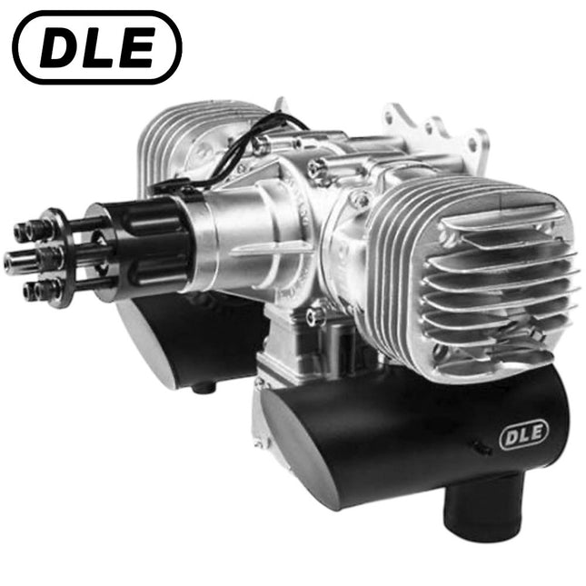 DLE 130cc Twin Gas Engine with Electric Ignition and Mufflers