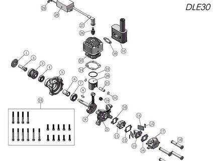 DLE-30 30cc 2-Stroke Petrol Engine