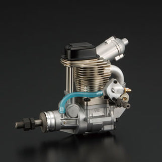Model engine on a black background