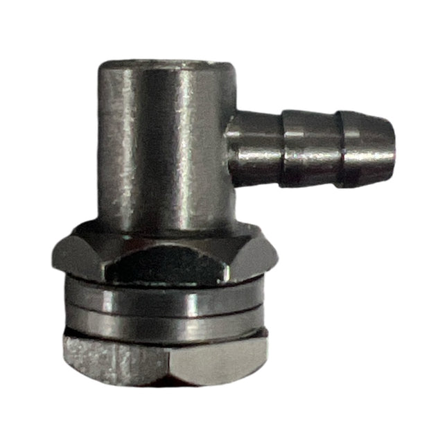 KUZA L-connector for tanks (AIR) with an inner diameter of 3mm Black.