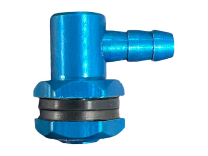 KUZA L-connector for tanks (AIR) with an inner diameter of 3mm Blue.