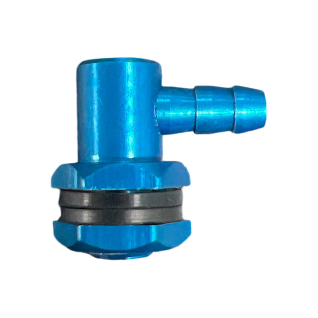KUZA L-connector for tanks (AIR) with an inner diameter of 3mm Blue.