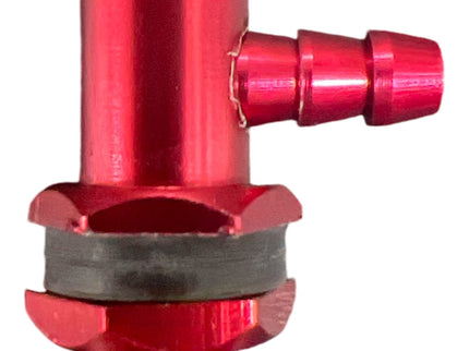KUZA L-connector for tanks (AIR) with an inner diameter of 3mm Red.