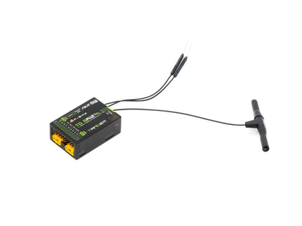 Black electronic device with antennas on a white background