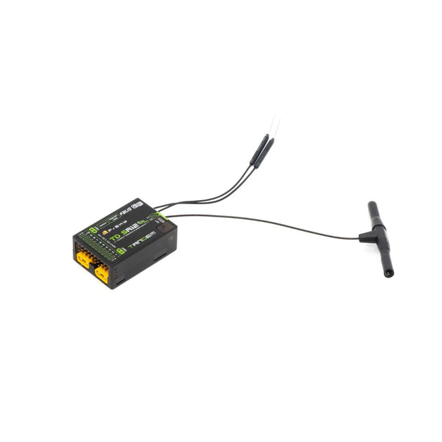 Black electronic device with antennas on a white background