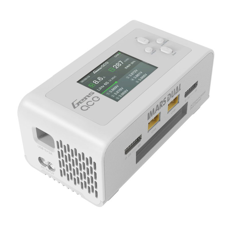 Gens Ace IMars Dual Charger AC 200W / DC 600W White