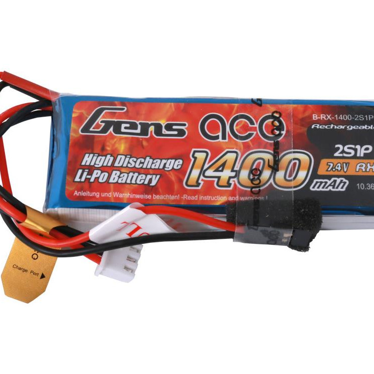 Gens ace Li-Po 2S 7.4V 1400mAh Rx with JR