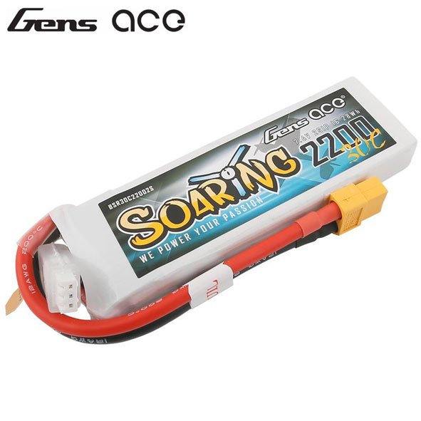 Gens ace Li-Po 2S 7.4V 2200mAh 30C Soaring with XT60