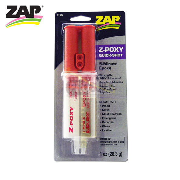ZAP PT36 Z-Poxy 5 Min Epoxy Syringe 1oz ZAP PT36 Z-Poxy 5 Min Epoxy Syringe 1oz