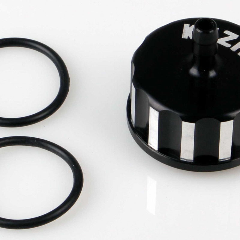 KUZA PET flat cap alu black with O-ring