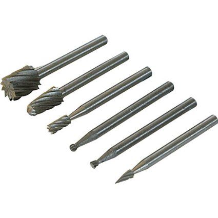 Rotary Tool HSS Burr Set 6pce 2, 3, 5, 7mm Dia Rotary Tool HSS Burr Set 6pce 2, 3, 5, 7mm Dia