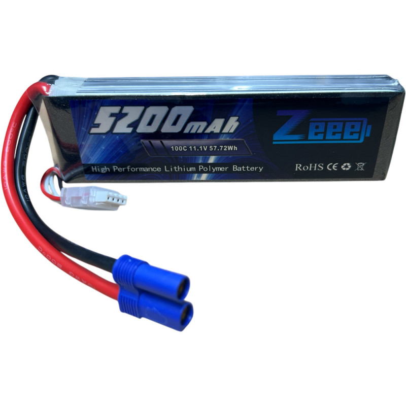 Zeee 3S Lipo Battery 5200mAh 11.1V 100C with EC5 
