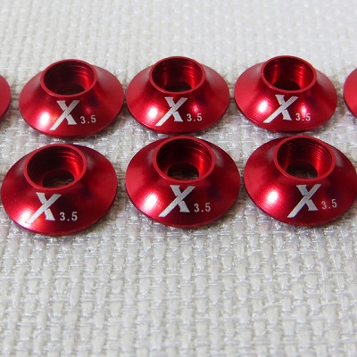 Extreme Flight Red Anodised Washer set 3.5mm